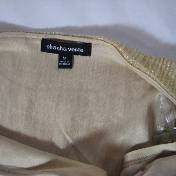 Gold Lame Top cha cha vente Size Large Party Blouse Holiday New Years Party - Picture 4 of 9